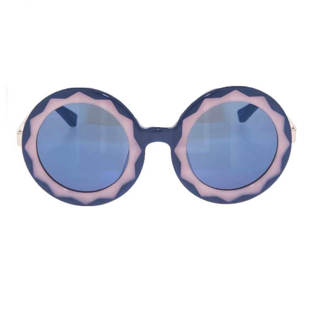 New Markus Lupfer Linda Farrow Round Navy Pink Sunglasses
